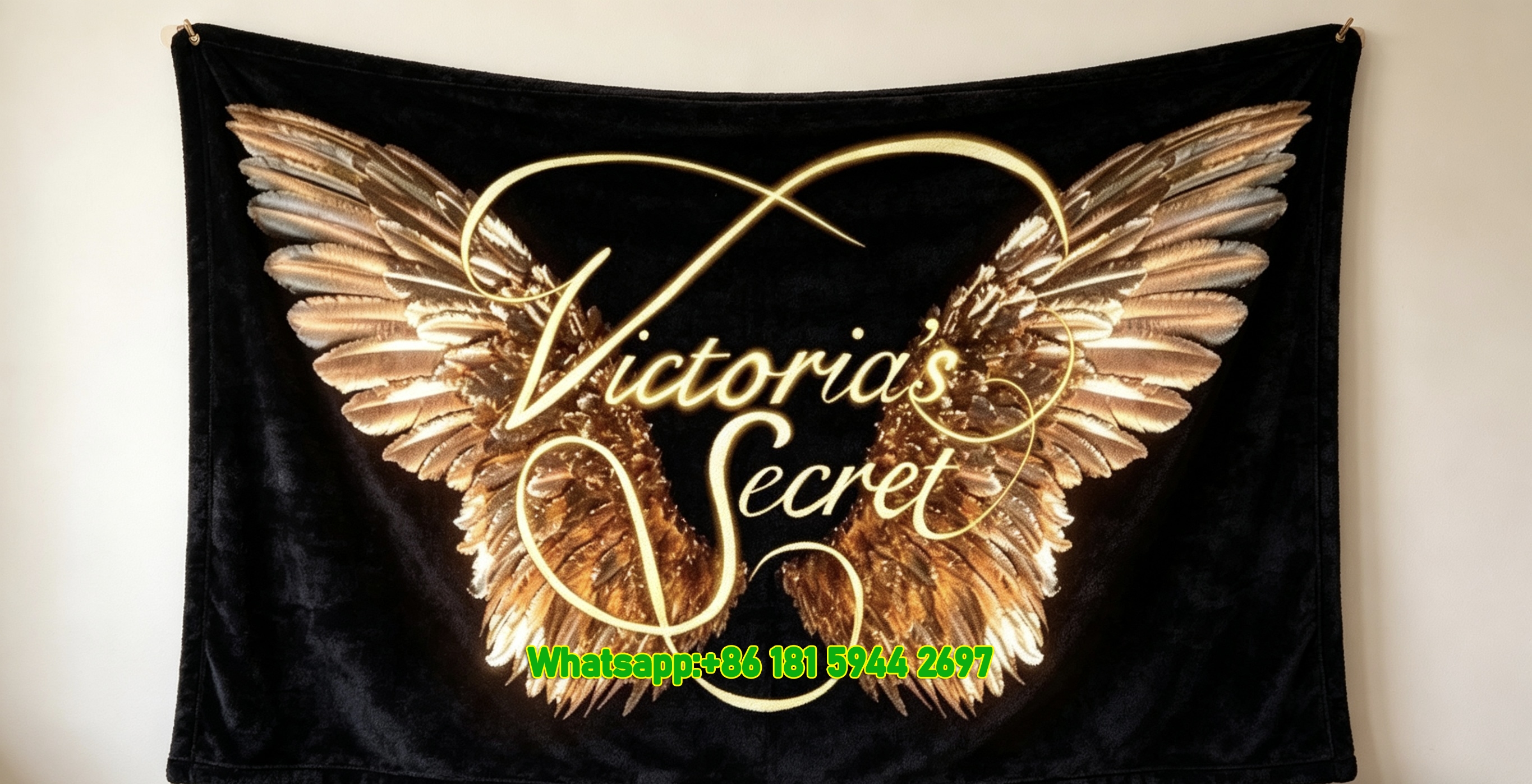 Victoria's Secret Wings Logo Flannel Fleece Throw Blanket V046